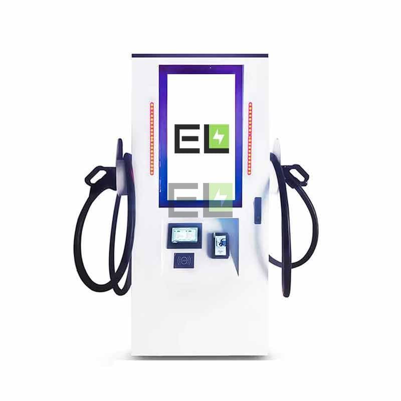 Зарядная станция для электромобилей Eco-link EDV 120 кВт ccs2 + ccs2 с экраном для рекламы и платежным терминалом банковских карт