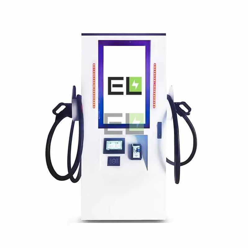 Зарядная станция для электромобилей Eco-link EDV 120 кВт ccs2 + ccs2 с экраном для рекламы и платежным терминалом банковских карт