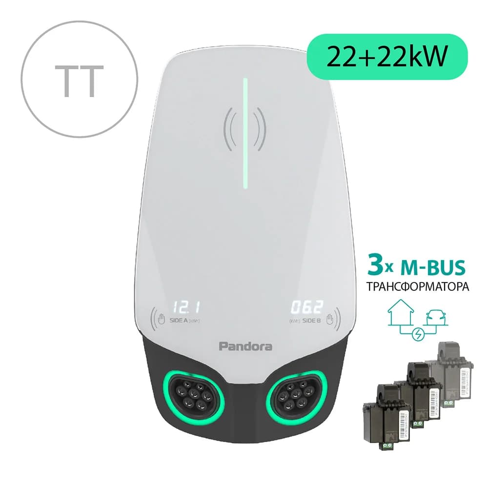 Зарядная станция для электромобилей Pandora Wall-E DUO TT Home Edition AC 22+22 кВт